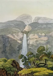 Wasserfall des Flusses Vinagre, nahe dem Puraci-Vulkan, Nova Granada, Brasilien
